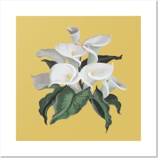 Artistic Cream White Calla Lilies Bouquet Cut Out Posters and Art